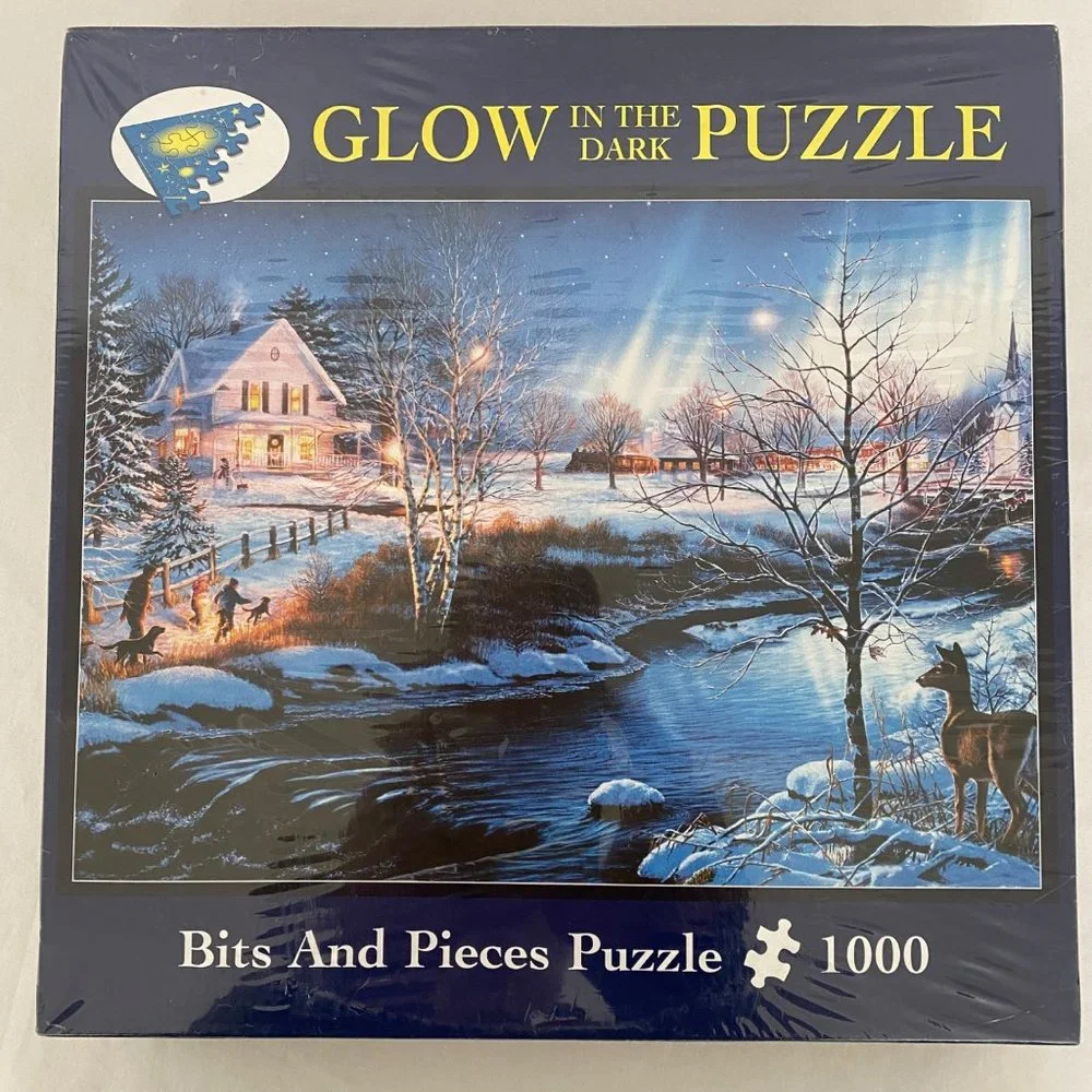 Bits And Pieces Glow In The Dark All Is Bright 1000 Piece Jigsaw Puzzle Sealed